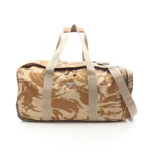 Prada leather trolley travel duffel bag Carry on brown camouflage